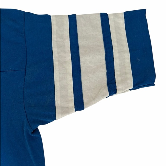 VINTAGE Seattle Seahawks Jersey Tee – Royal Blue with Striped Sleeves - Picture 6 of 16